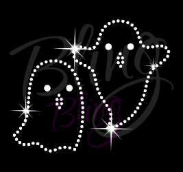 Ghosts Small Rhinestone Transfer Hot Fix Bling Iron On Wholesale