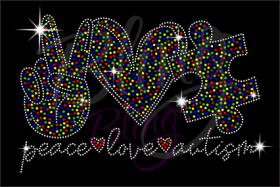 Peace Love Autism Multicolor