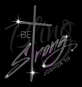 Be STrong Rhinestone Transfer Hot Fix Bling Iron On Wholesale RT-2822