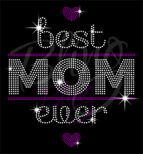 Mother's Day Hot Fix rhinestones transfers iron on bling wholesale