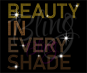 Beauty In Every Shade Rhinestone Transfer Hot Fix Bling Iron On Wholesale RT-2869