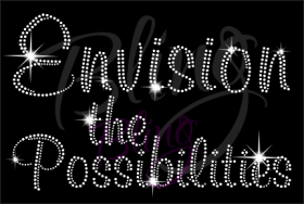 Envision The Possibilities Rhinestone Transfer Wholesale Bling Iron On Hot Fix RT-2962