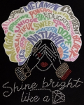 Shine Bright Girl With Glitter Printed Vinyl/Glitter
