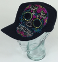 Candy Skull Turquoise Patch Hat