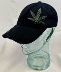 Marijuana Leaf CBD-Distressed Vintage Cotton Hat