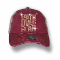Faith Over Fear Bling Rhinestones Vintage Mesh Trucker Hats Wholesale