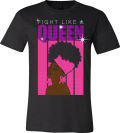 Fight Like A Queen Breast Cancer Bling T-shirt Rhinestones Wholesale 