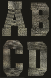 5'' Alphabet Clear Hot Fix Rhinestone Transfer Bling iron On Wholesale