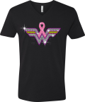 Wonder W Pink Breast Cancer Bling T-shirt Rhinestones Wholesale 