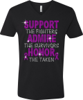 Support The Fighters Breast Cancer Bling T-shirt Rhinestones Wholesale 